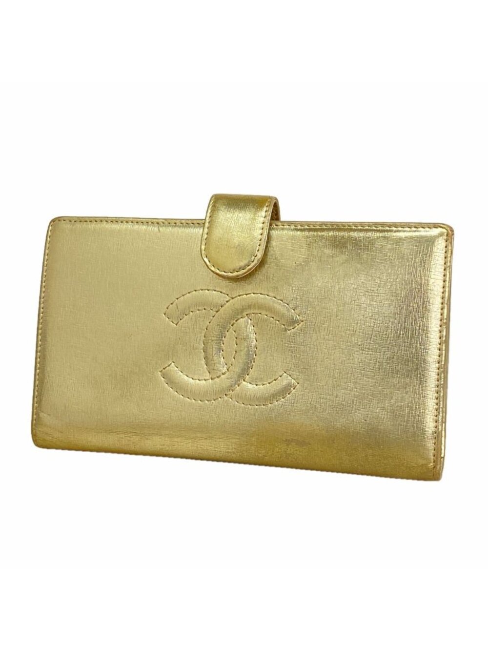 Chanel Wallet Leather Gold